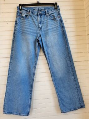 American Eagle Outfitters Light Blue Straight-Leg stovepipe Jeans
